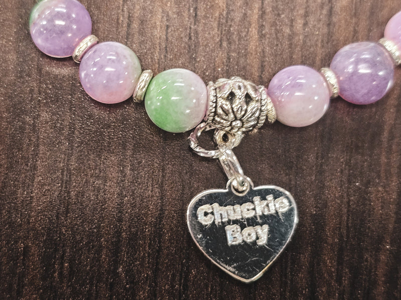 healing bracelet with engraved charm